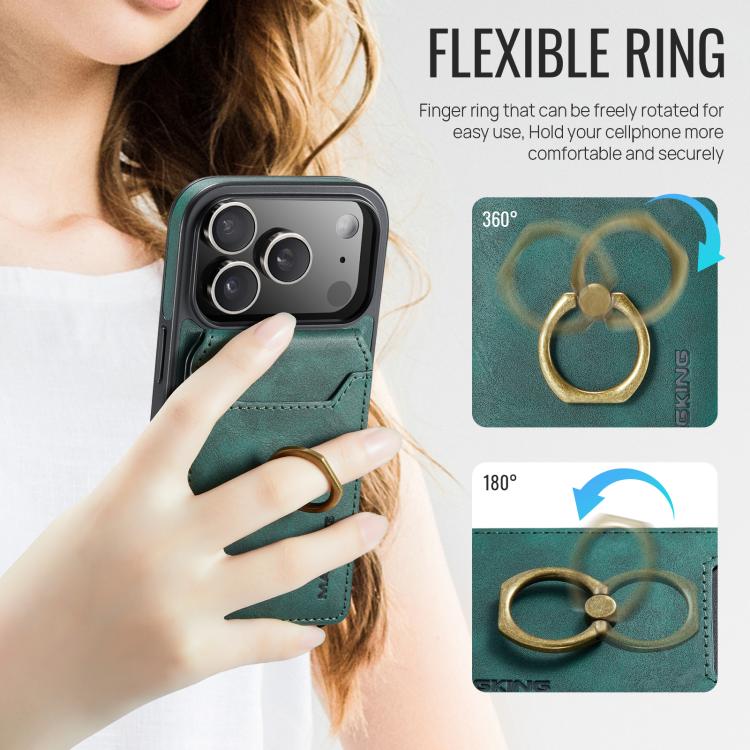 For iPhone 17 Pro MAGKING K1 MagSafe Detachable Wallet RFID Back Cover Phone Case