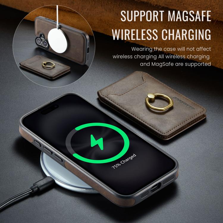 For iPhone 17 MAGKING K1 MagSafe Detachable Wallet RFID Back Cover Phone Case