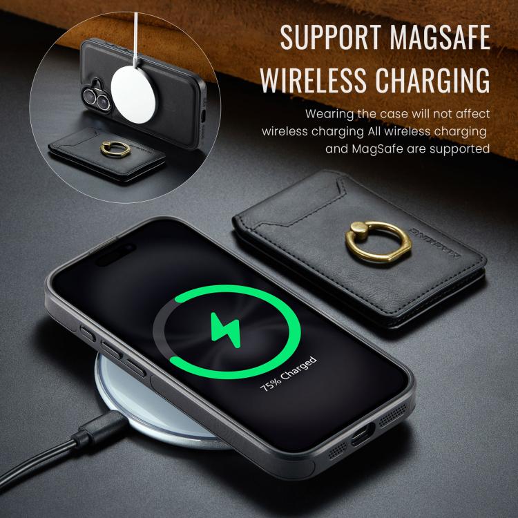 For iPhone 17 MAGKING K1 MagSafe Detachable Wallet RFID Back Cover Phone Case