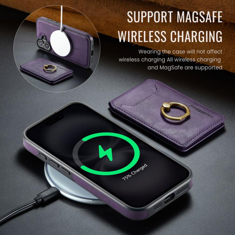 For iPhone 17 MAGKING K1 MagSafe Detachable Wallet RFID Back Cover Phone Case