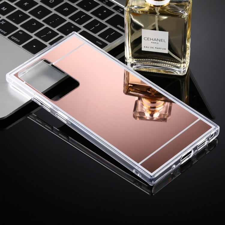 For Samsung Galaxy Note20 Ultra TPU + Acrylic Luxury Plating Mirror Phone Case Cover(Rose Gold)