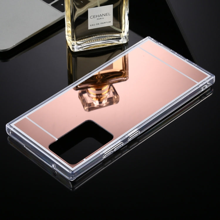 For Samsung Galaxy Note20 Ultra TPU + Acrylic Luxury Plating Mirror Phone Case Cover(Rose Gold)