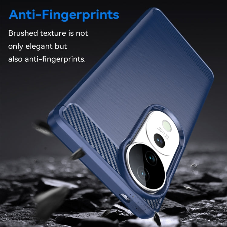 For vivo S19 Pro Carbon Fiber Brushed Texture TPU Phone Case