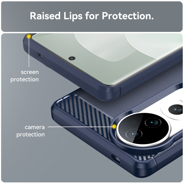 For vivo S19 Pro Carbon Fiber Brushed Texture TPU Phone Case