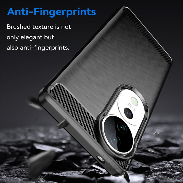 For vivo S19 Pro Carbon Fiber Brushed Texture TPU Phone Case