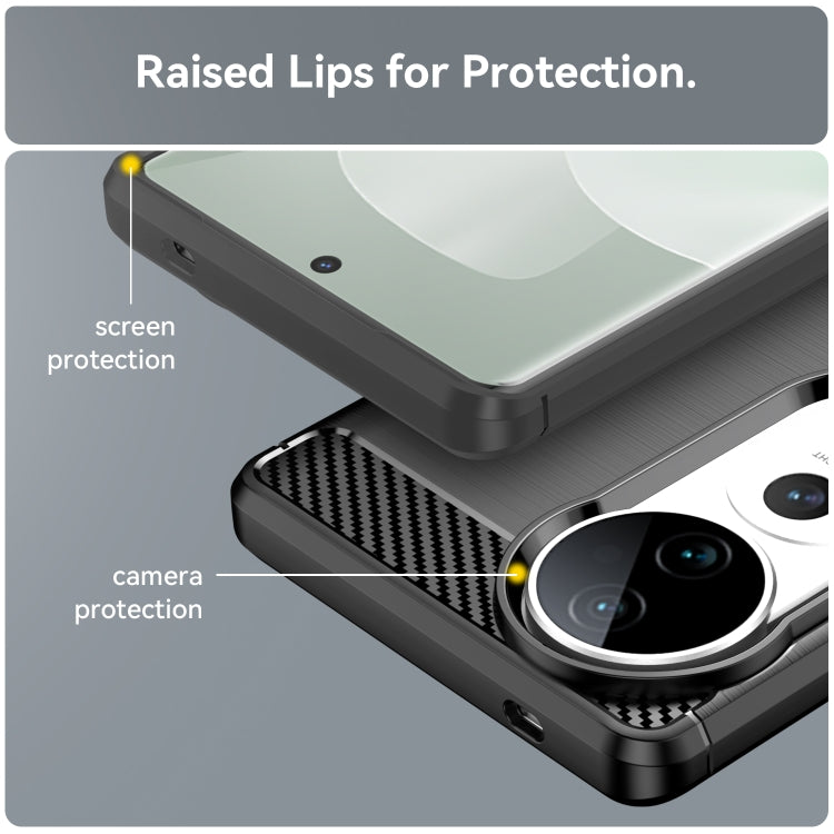 For vivo S19 Pro Carbon Fiber Brushed Texture TPU Phone Case