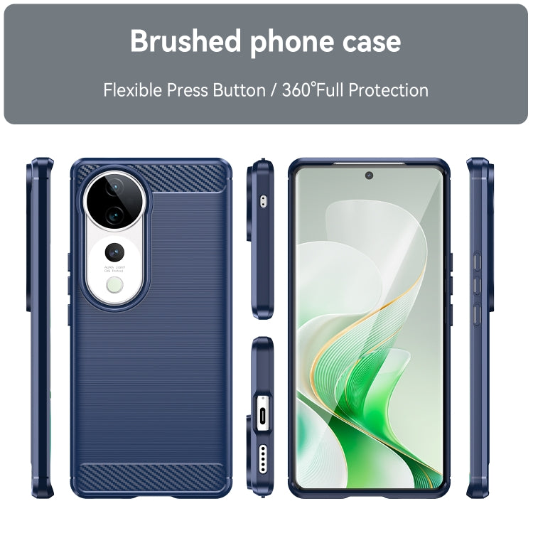 For vivo V40 5G Carbon Fiber Brushed Texture TPU Phone Case