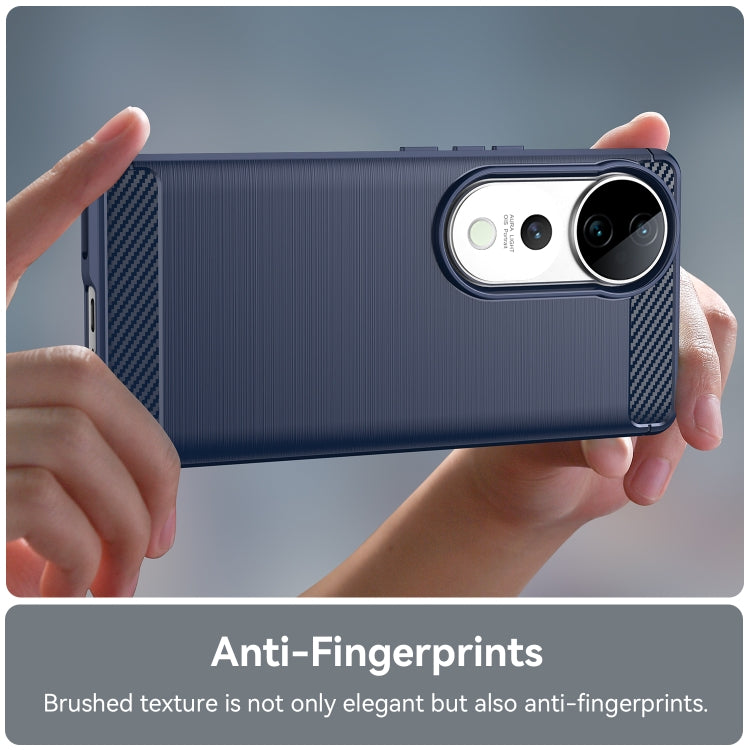 For vivo V40 5G Carbon Fiber Brushed Texture TPU Phone Case