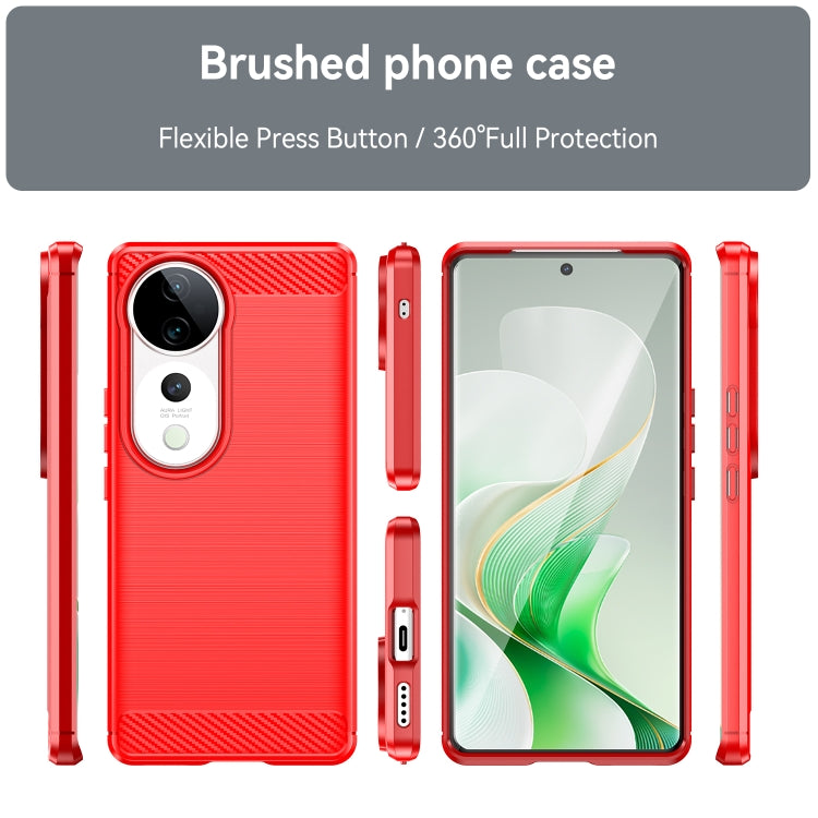For vivo V40 5G Carbon Fiber Brushed Texture TPU Phone Case