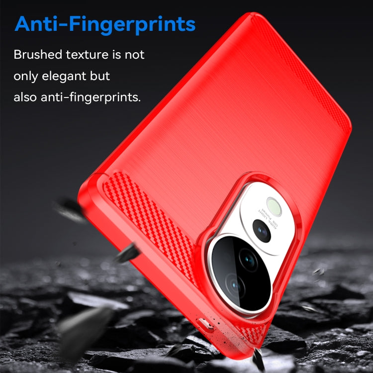 For vivo V40 5G Carbon Fiber Brushed Texture TPU Phone Case
