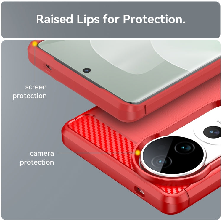 For vivo V40 5G Carbon Fiber Brushed Texture TPU Phone Case