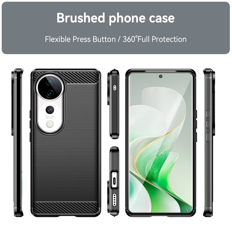 For vivo V40 5G Carbon Fiber Brushed Texture TPU Phone Case