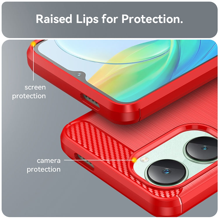 For vivo T3 Lite Carbon Fiber Brushed Texture TPU Phone Case
