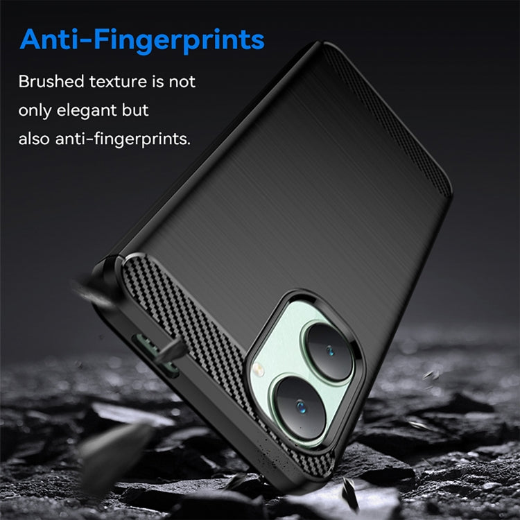 For vivo T3 Lite Carbon Fiber Brushed Texture TPU Phone Case