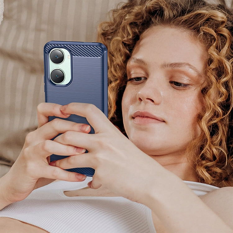 For vivo Y18 Carbon Fiber Brushed Texture TPU Phone Case