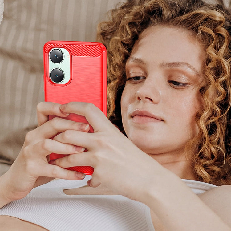For vivo Y18e Carbon Fiber Brushed Texture TPU Phone Case