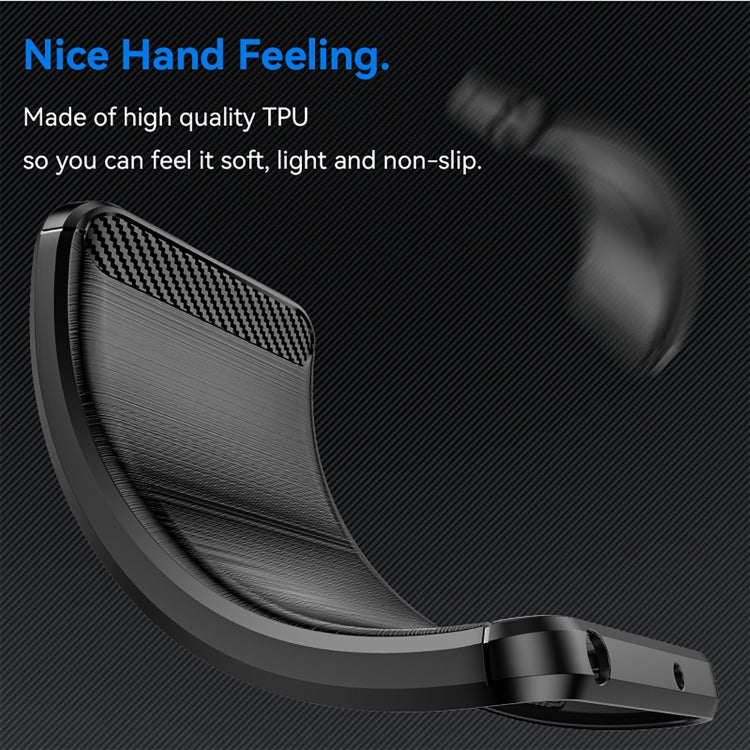 For vivo Y18e Carbon Fiber Brushed Texture TPU Phone Case