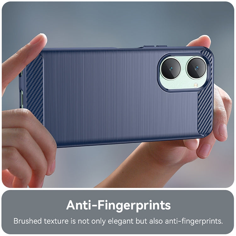 For vivo Y18s Carbon Fiber Brushed Texture TPU Phone Case