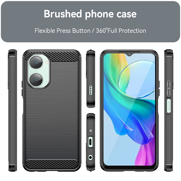For vivo Y18s Carbon Fiber Brushed Texture TPU Phone Case