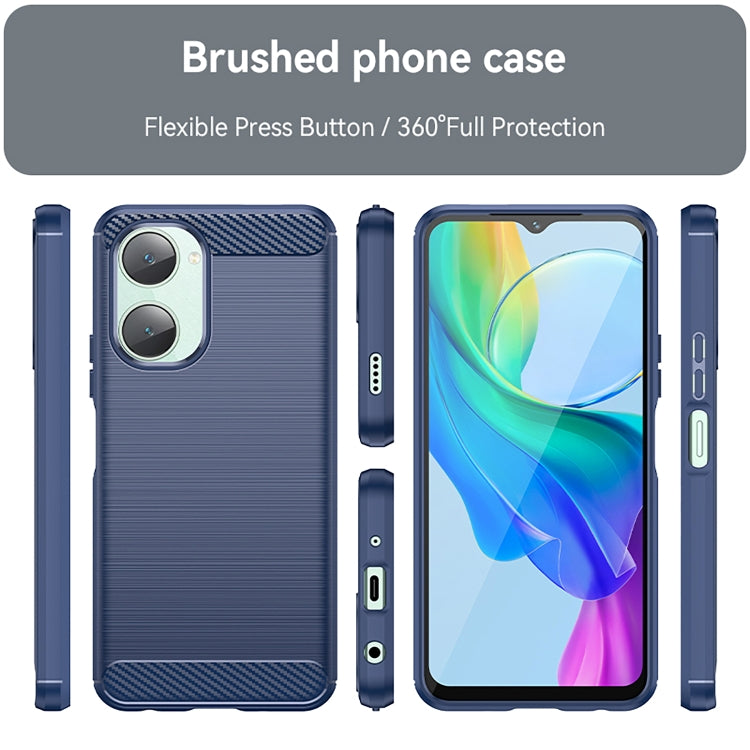 For vivo Y28s Carbon Fiber Brushed Texture TPU Phone Case