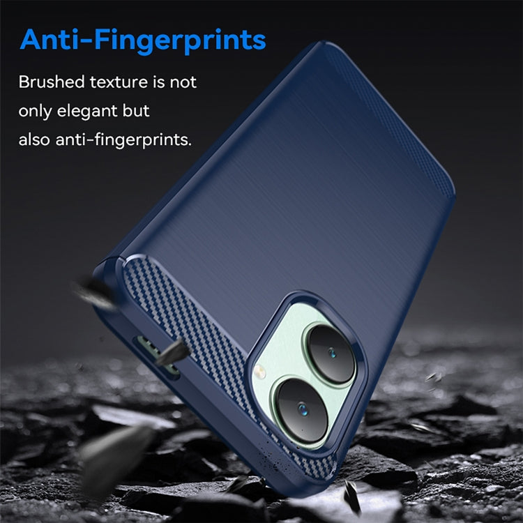 For vivo Y28s Carbon Fiber Brushed Texture TPU Phone Case