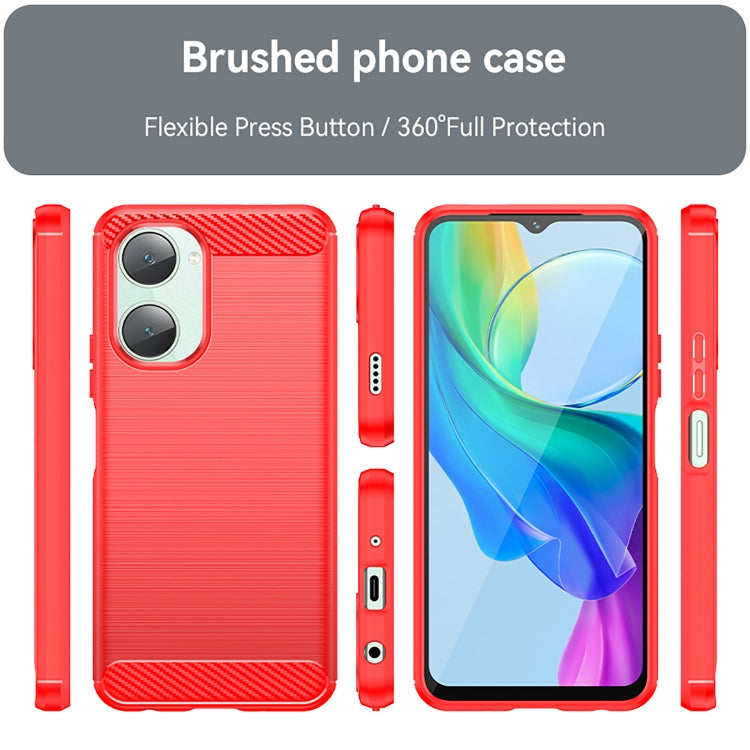 For vivo Y28s Carbon Fiber Brushed Texture TPU Phone Case