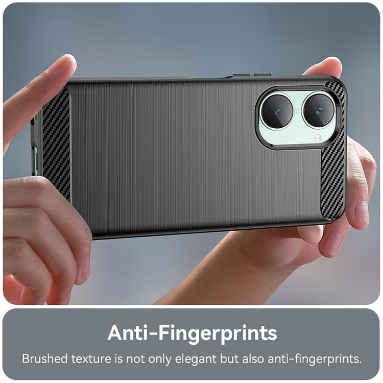 For vivo Y28s Carbon Fiber Brushed Texture TPU Phone Case