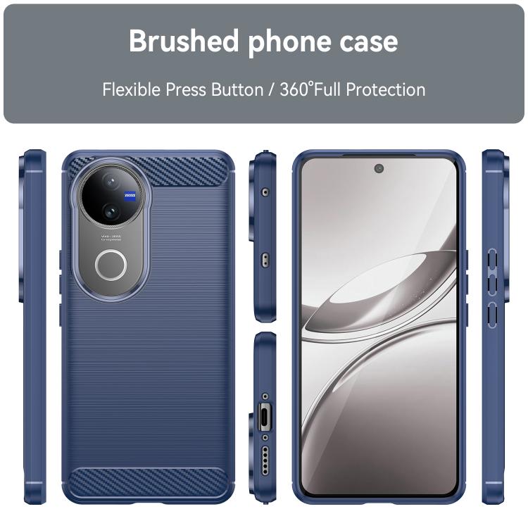 For vivo V50 Carbon Fiber Brushed Texture TPU Phone Case