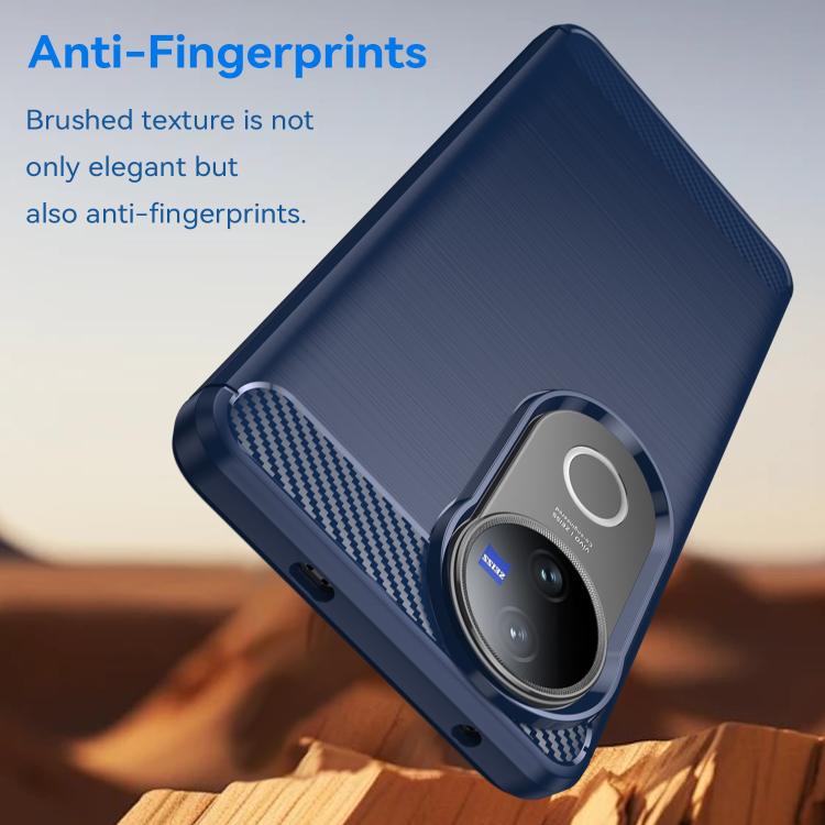 For vivo V50 Carbon Fiber Brushed Texture TPU Phone Case