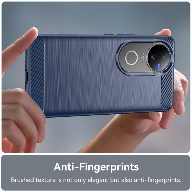 For vivo V50 Carbon Fiber Brushed Texture TPU Phone Case