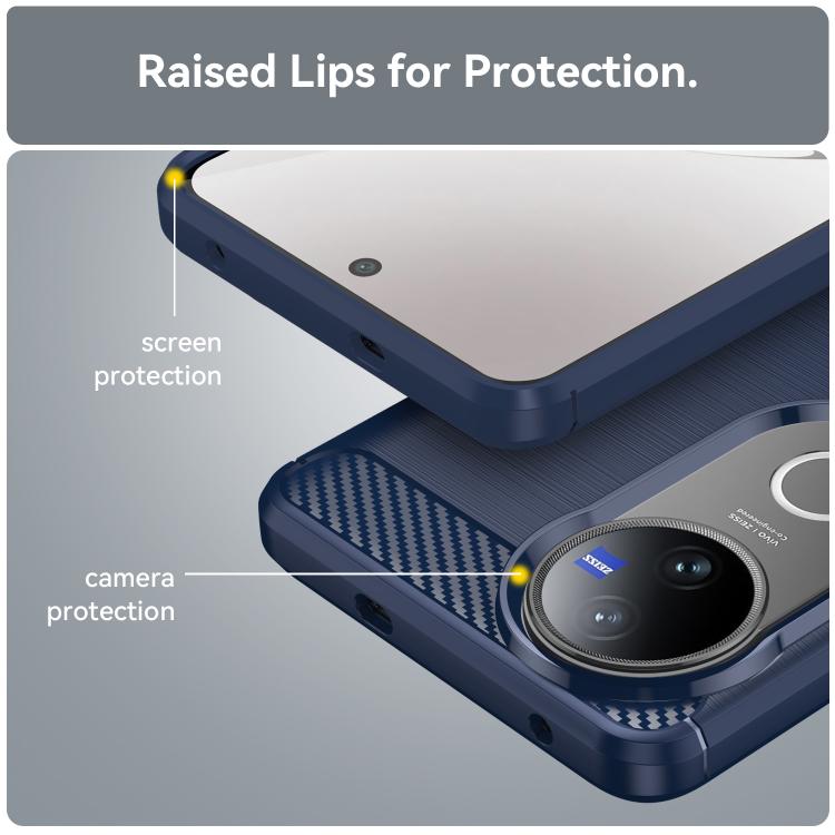 For vivo V50 Carbon Fiber Brushed Texture TPU Phone Case