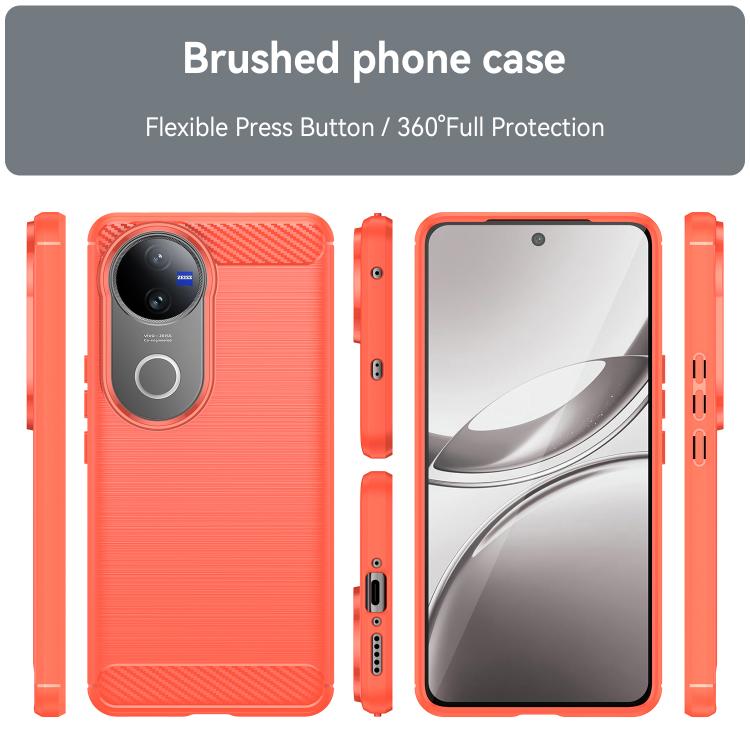 For vivo V50 Carbon Fiber Brushed Texture TPU Phone Case