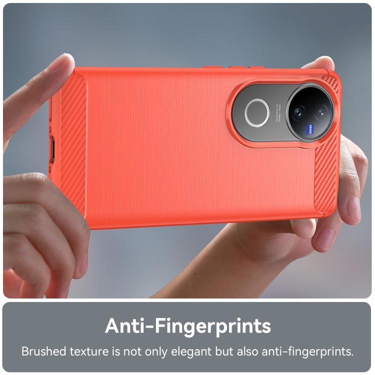 For vivo V50 Carbon Fiber Brushed Texture TPU Phone Case