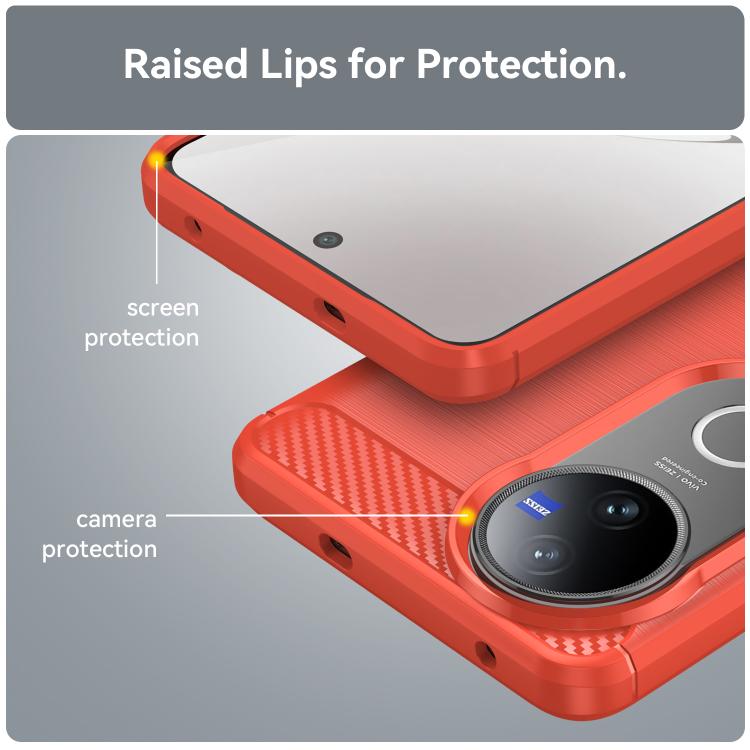 For vivo V50 Carbon Fiber Brushed Texture TPU Phone Case