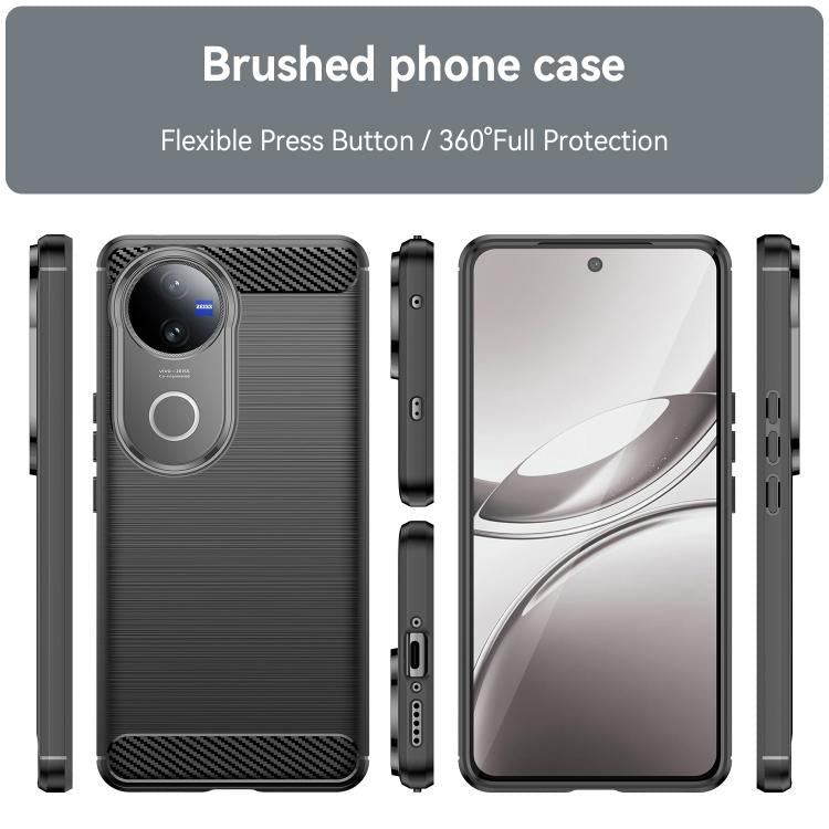 For vivo V50 Carbon Fiber Brushed Texture TPU Phone Case