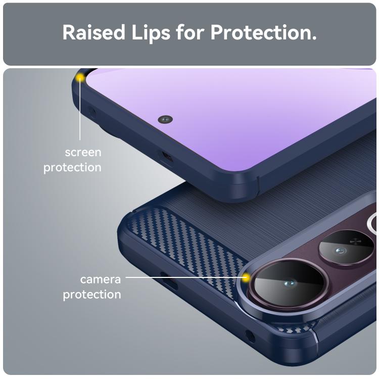 For vivo V50 Lite 5G Carbon Fiber Brushed Texture TPU Phone Case