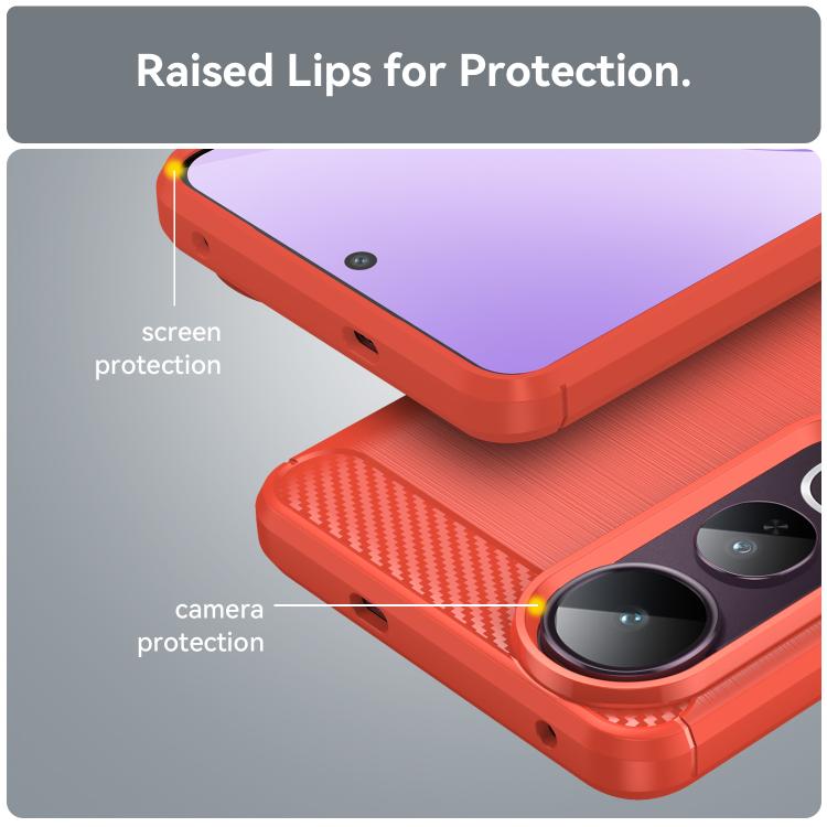 For vivo V50 Lite 5G Carbon Fiber Brushed Texture TPU Phone Case