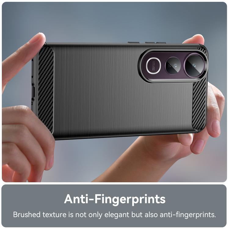 For vivo V50 Lite 5G Carbon Fiber Brushed Texture TPU Phone Case