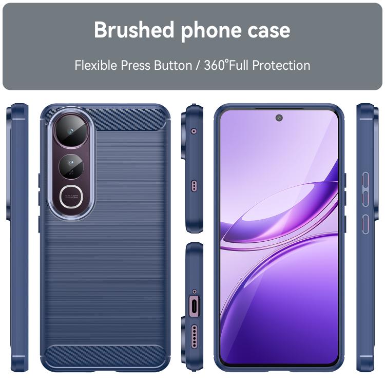 For vivo V50 Lite 4G Carbon Fiber Brushed Texture TPU Phone Case