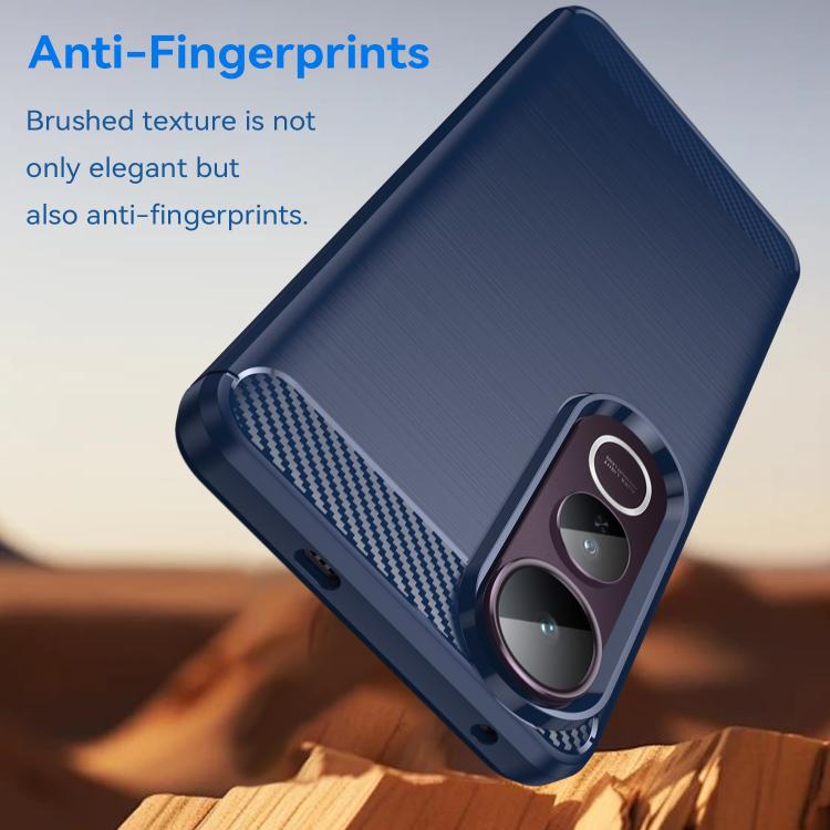 For vivo V50 Lite 4G Carbon Fiber Brushed Texture TPU Phone Case