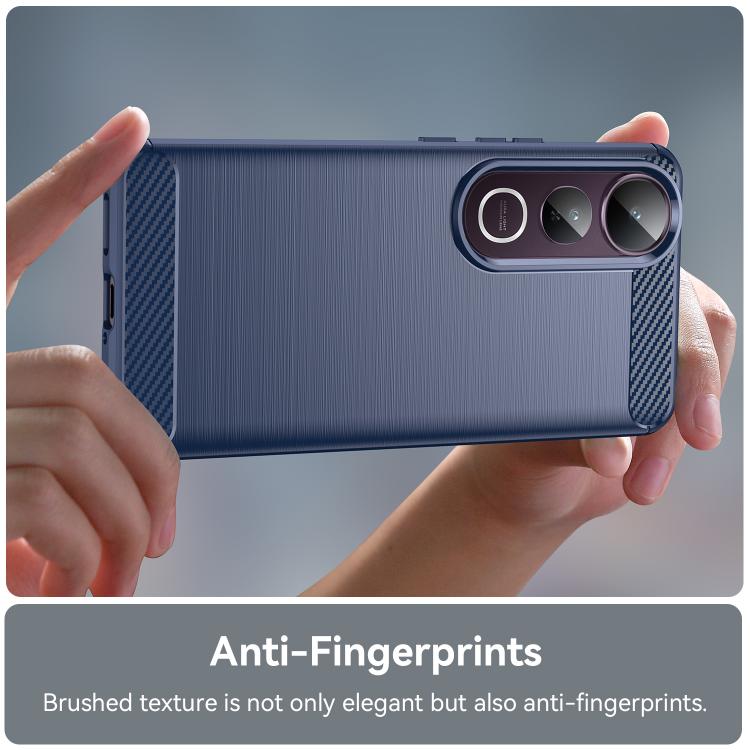 For vivo V50 Lite 4G Carbon Fiber Brushed Texture TPU Phone Case