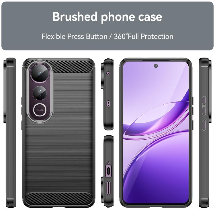 For vivo V50 Lite 4G Carbon Fiber Brushed Texture TPU Phone Case