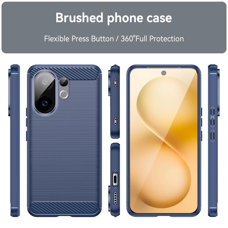 For vivo V60 5G Carbon Fiber Brushed Texture TPU Phone Case