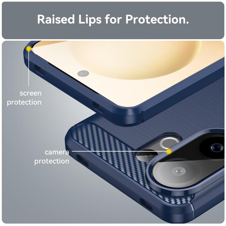 For vivo V60 5G Carbon Fiber Brushed Texture TPU Phone Case