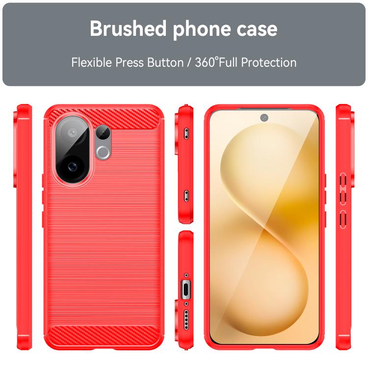 For vivo V60 5G Carbon Fiber Brushed Texture TPU Phone Case