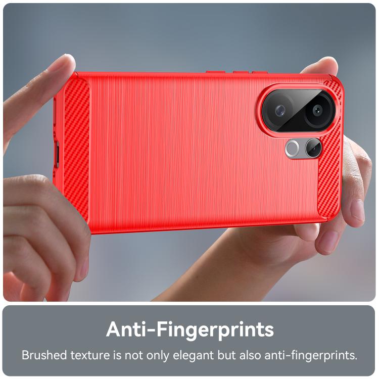 For vivo V60 5G Carbon Fiber Brushed Texture TPU Phone Case