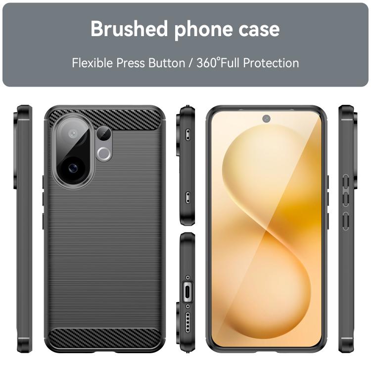 For vivo V60 5G Carbon Fiber Brushed Texture TPU Phone Case