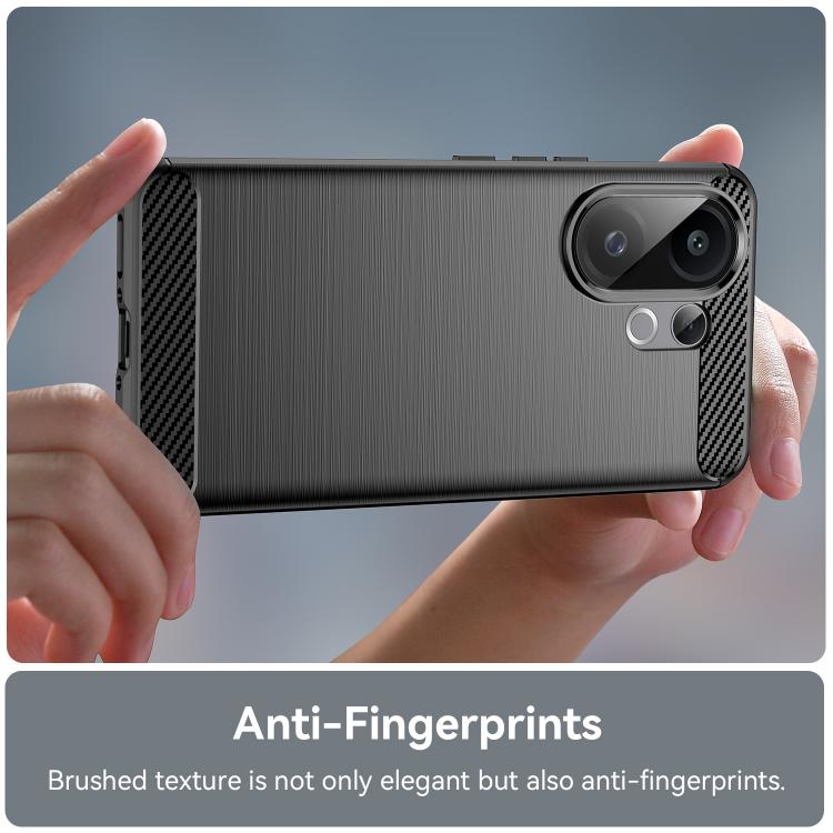 For vivo V60 5G Carbon Fiber Brushed Texture TPU Phone Case
