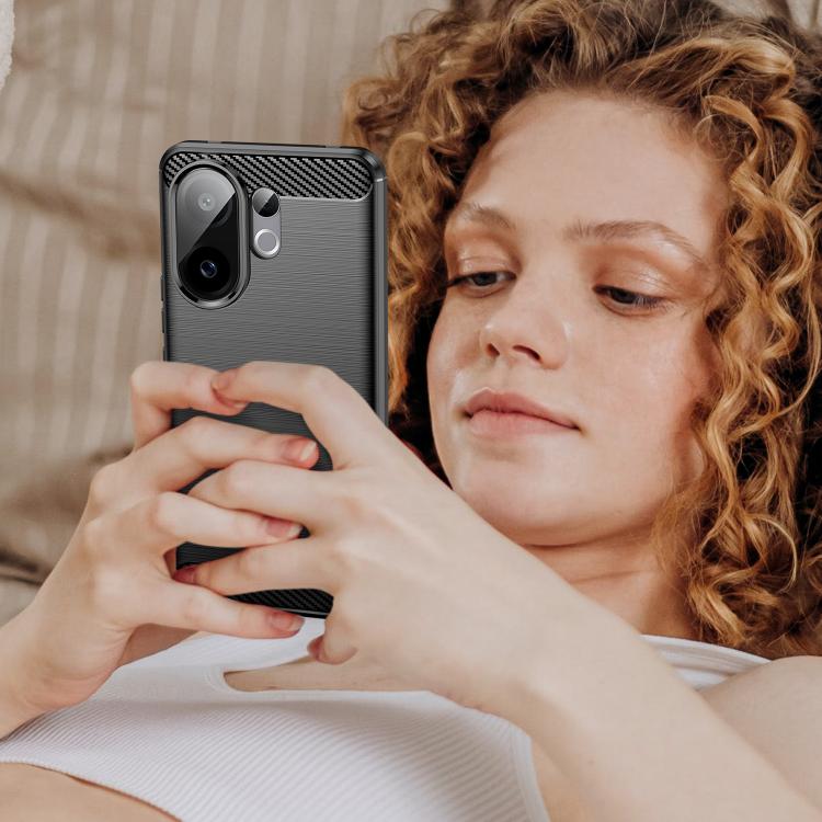 For vivo V60 5G Carbon Fiber Brushed Texture TPU Phone Case