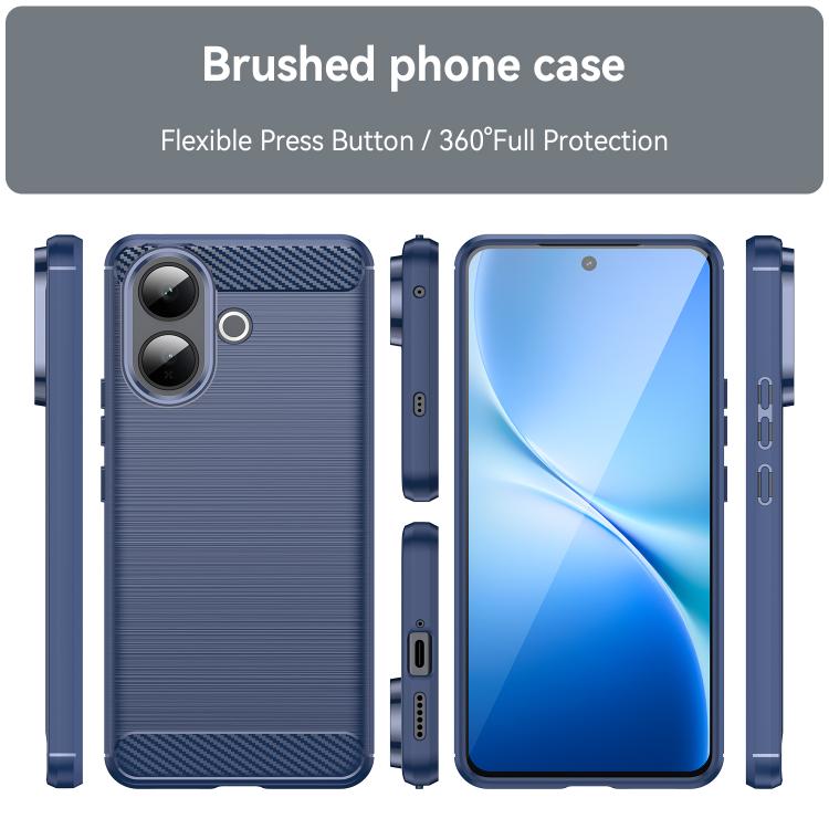 For vivo V60 Lite 5G Carbon Fiber Brushed Texture TPU Phone Case